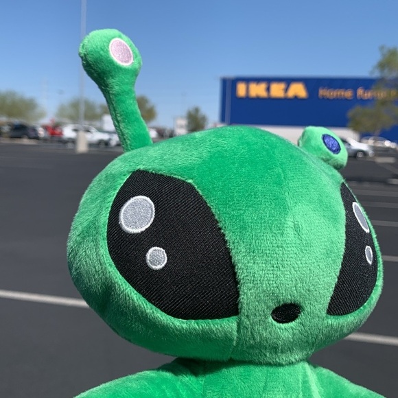 IKEA Alien Stuffed Toy w free rainbow 🌈 bag AFTONSPARV Soft toy, alien, 13 " - Picture 14 of 14